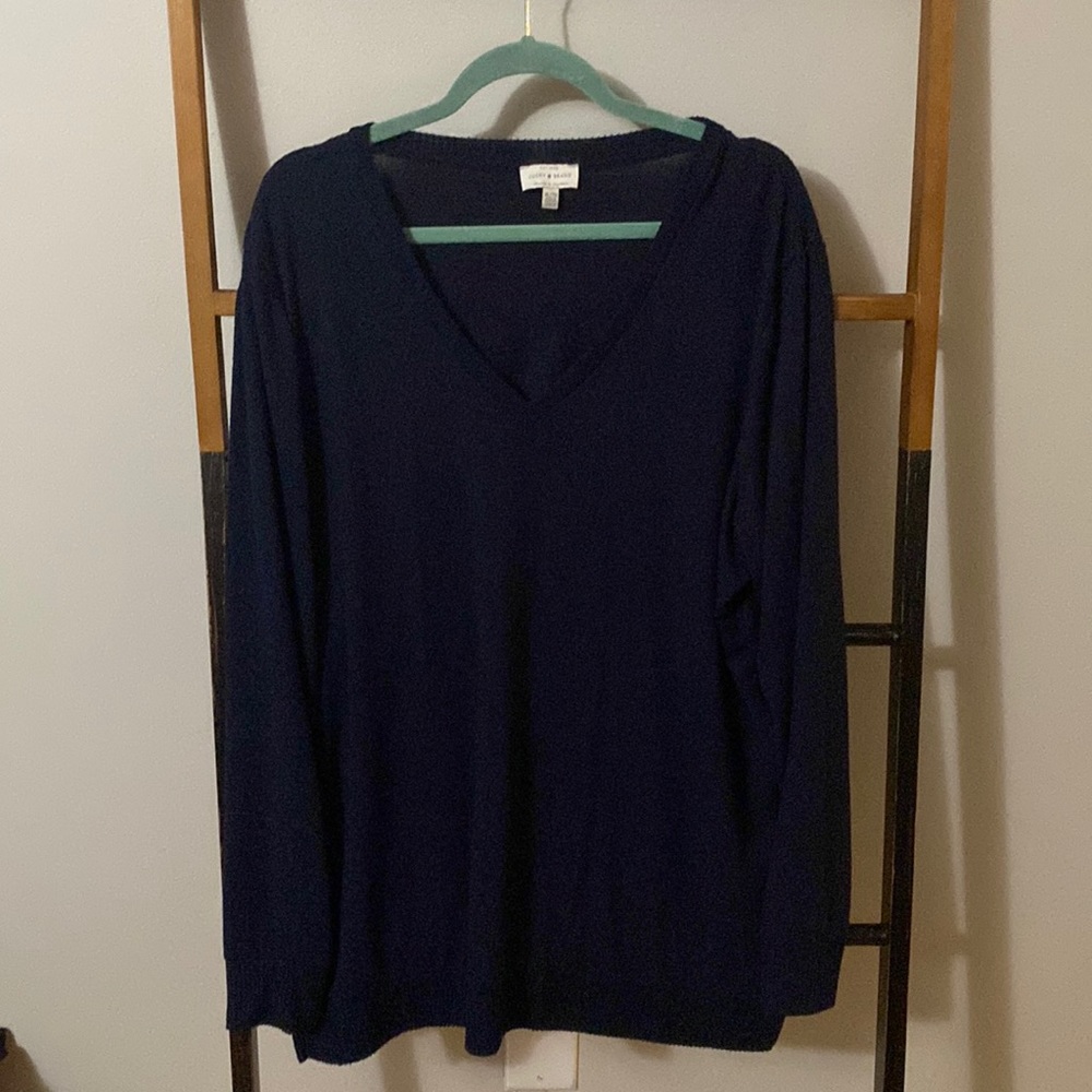 Navy Lucky Brand V-neck sweater